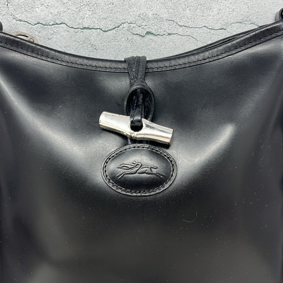 Black Longchamp Leather Crossbody.  EUC. - Picture 7 of 13